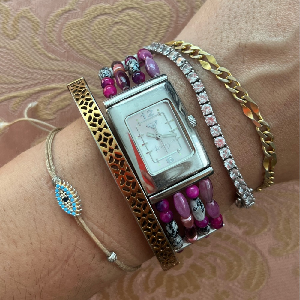 Vintage Roxy multicolor beaded watch